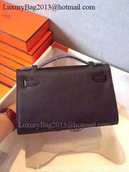 Hermes MINI Kelly 22cm Tote Bag Calfskin Leather K22 Black