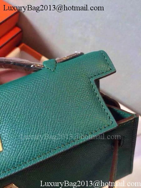 Hermes MINI Kelly 22cm Tote Bag Calfskin Leather K22 Dark Green