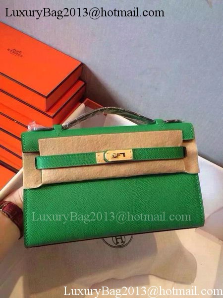 Hermes MINI Kelly 22cm Tote Bag Calfskin Leather K22 Green