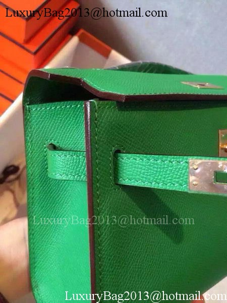 Hermes MINI Kelly 22cm Tote Bag Calfskin Leather K22 Green