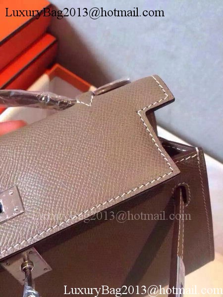 Hermes MINI Kelly 22cm Tote Bag Calfskin Leather K22 Grey