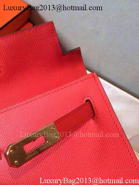 Hermes MINI Kelly 22cm Tote Bag Calfskin Leather K22 Red