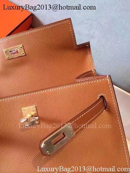 Hermes MINI Kelly 22cm Tote Bag Calfskin Leather K22 Wheat