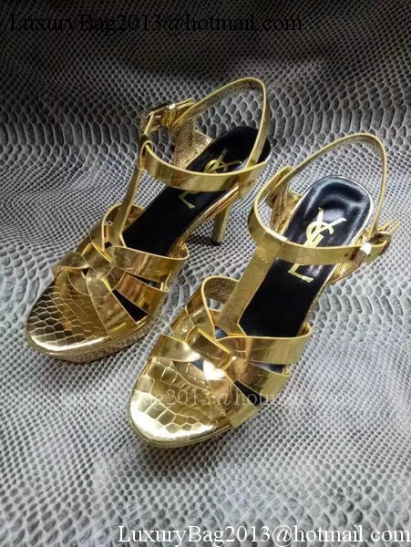 Yves Saint Laurent 20mm Platform 130mm Sandal YSL304 Gold