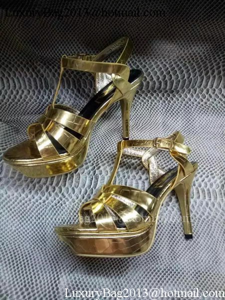 Yves Saint Laurent 20mm Platform 130mm Sandal YSL304 Gold