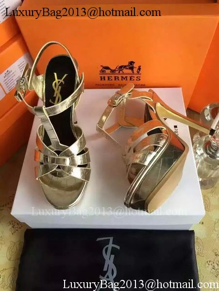 Yves Saint Laurent 20mm Platform 130mm Sandal YSL305 Gold