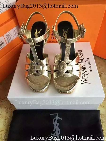 Yves Saint Laurent 20mm Platform 130mm Sandal YSL305 Gold