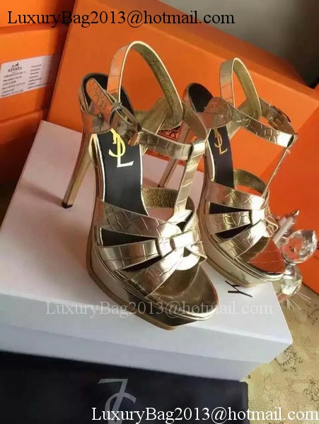 Yves Saint Laurent 20mm Platform 130mm Sandal YSL305 Gold