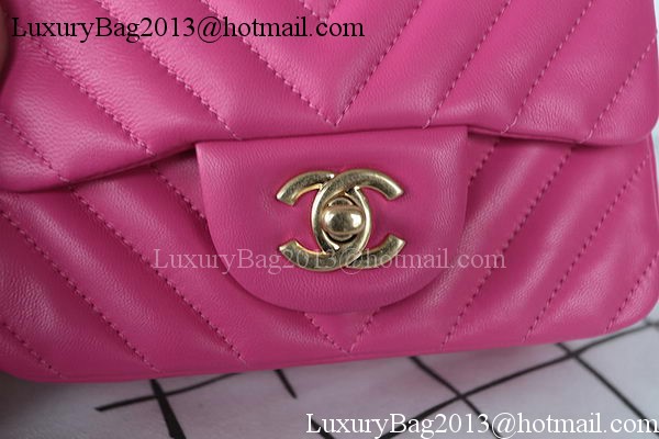 Chanel Classic MINI Flap Bag Sheepskin Leather A1115 Rose