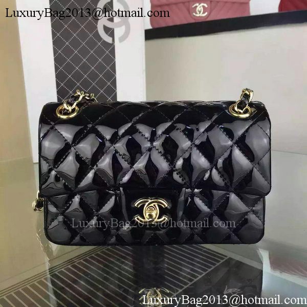 Chanel 2.55 Series Double Flap Bag Black Original Patent Leather CF7024 Gold