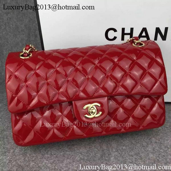 Chanel 2.55 Series Double Flap Bag Red Original Patent Leather CF7024 Gold