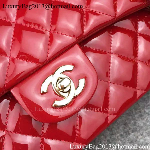 Chanel 2.55 Series Double Flap Bag Red Original Patent Leather CF7024 Gold