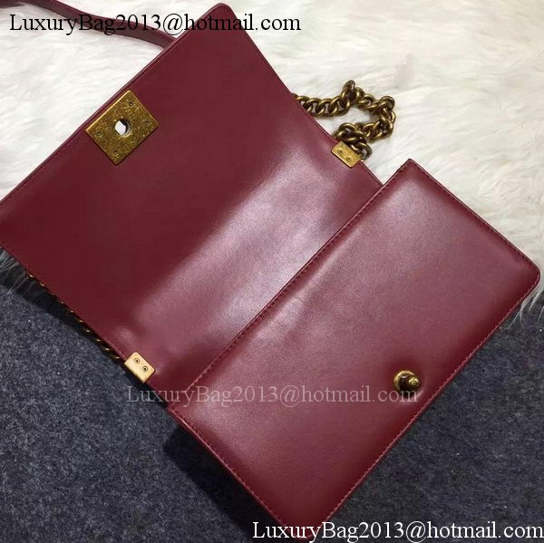 Chanel Boy Flap Shoulder Bag Burgundy Original Sheepskin Leather A67086 Bronze