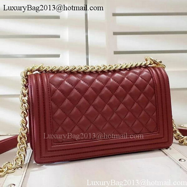 Chanel Boy Flap Shoulder Bag Burgundy Original Sheepskin Leather A67086 Gold