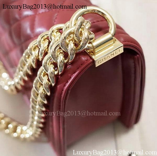 Chanel Boy Flap Shoulder Bag Burgundy Original Sheepskin Leather A67086 Gold