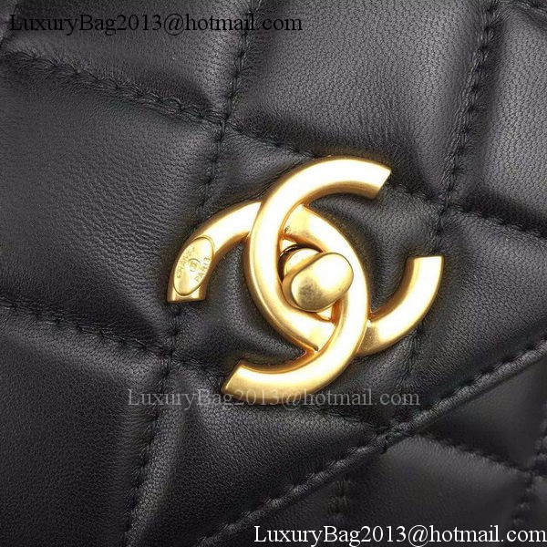 Chanel Classic Top Flap Bag Black Original Leather A98079 Gold