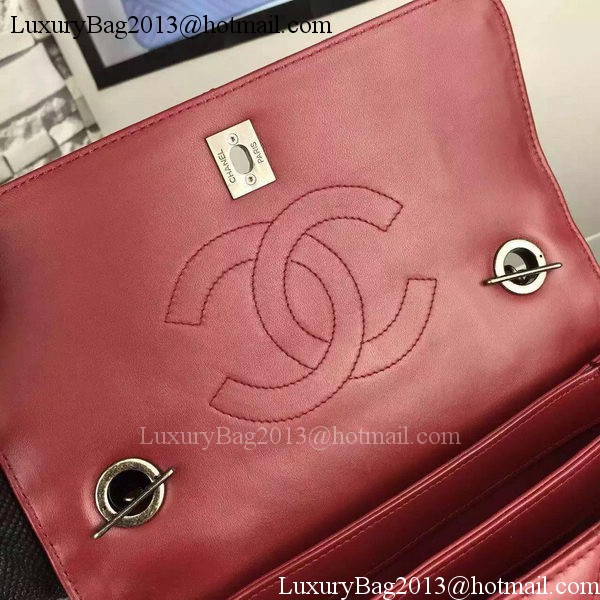 Chanel Classic Top Flap Bag Burgundy Original Leather A98079 Silver