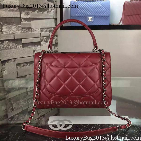 Chanel Classic Top Flap Bag Burgundy Original Leather A98079 Silver