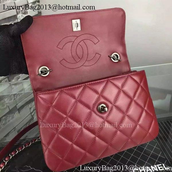 Chanel Classic Top Flap Bag Burgundy Original Leather A98079 Silver