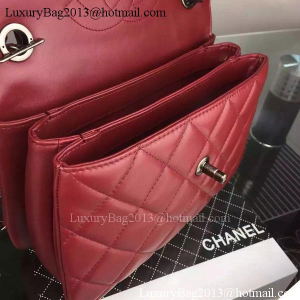 Chanel Classic Top Flap Bag Burgundy Original Leather A98079 Silver