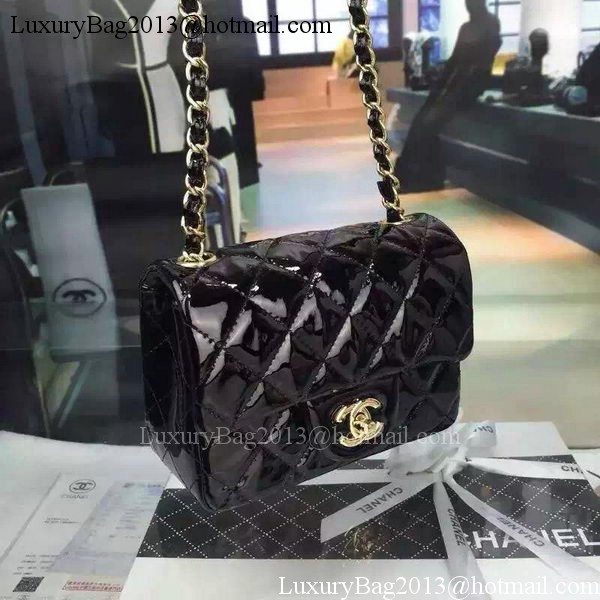 Chanel Classic mini Flap Bag Black Original Patent Leather CF7171 Gold