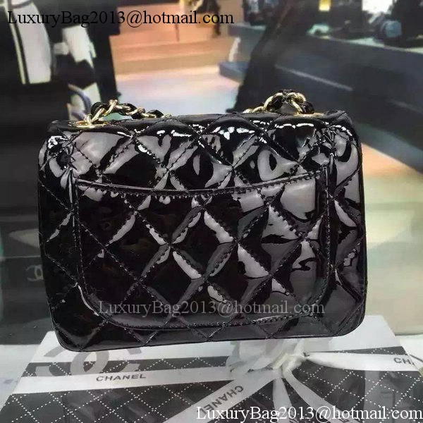 Chanel Classic mini Flap Bag Black Original Patent Leather CF7171 Gold