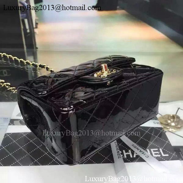 Chanel Classic mini Flap Bag Black Original Patent Leather CF7171 Gold