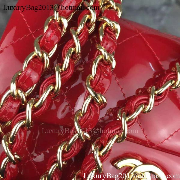 Chanel Classic mini Flap Bag Red Original Patent Leather CF7171 Gold