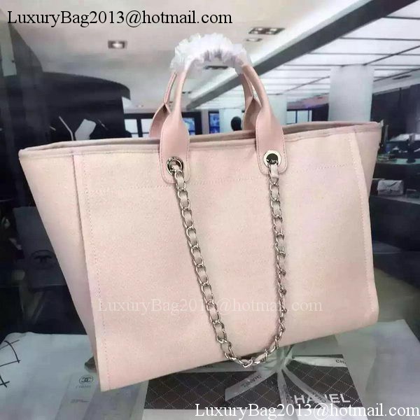 Chanel Large Canvas Tote Shopping Bag A1679 Pink