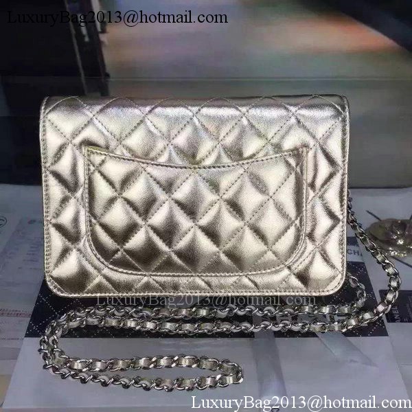 Chanel mini Flap Bag Gold Cannage Pattern A8373 Silver