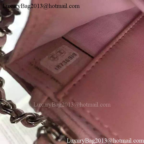 Chanel mini Flap Bag Pink Cannage Pattern A8373 Silver