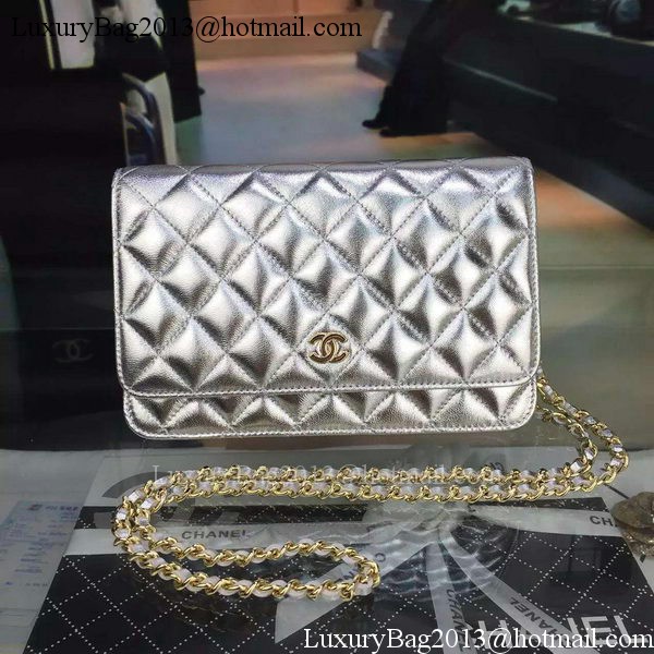 Chanel mini Flap Bag Silver Cannage Pattern A8373 Gold