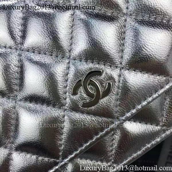 Chanel mini Flap Bag Silver Cannage Pattern A8373 Silver