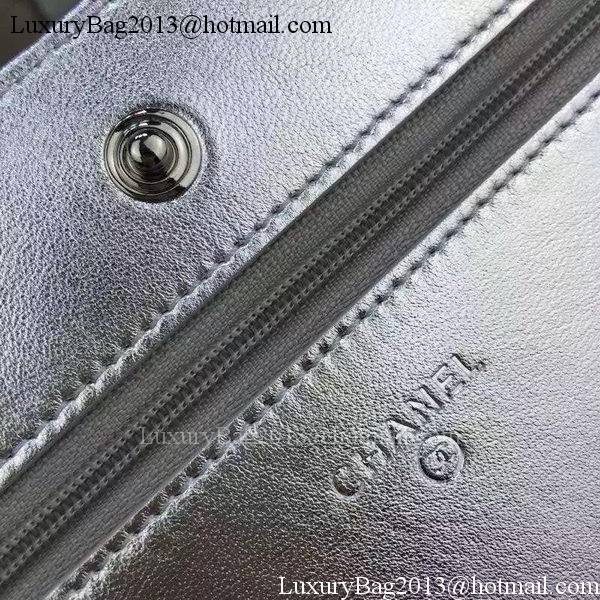 Chanel mini Flap Bag Silver Cannage Pattern A8373 Silver