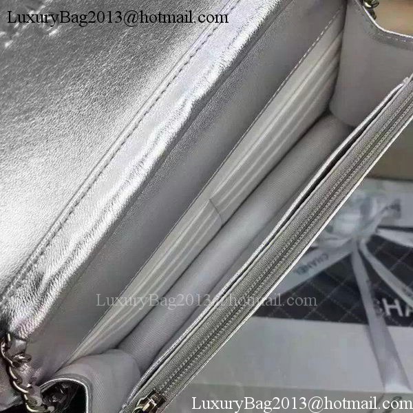 Chanel mini Flap Bag Silver Cannage Pattern A8373 Silver