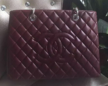 Chanel Shopper Bag Original Calfskin Leather A95021 Burgundy