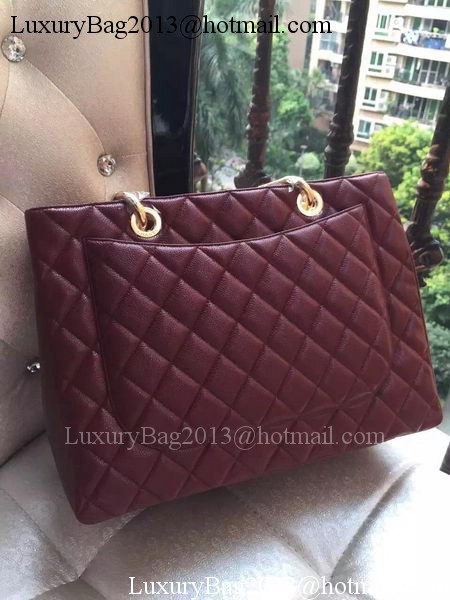 Chanel Shopper Bag Original Calfskin Leather A95021 Burgundy