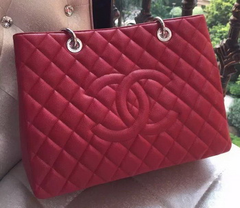 Chanel Shopper Bag Original Calfskin Leather A95021 Red