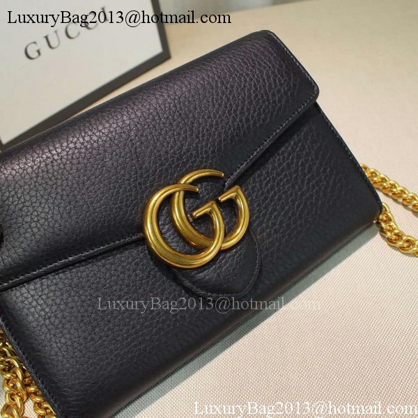 Gucci GG Marmont Leather mini Chain Bag 401232 Black