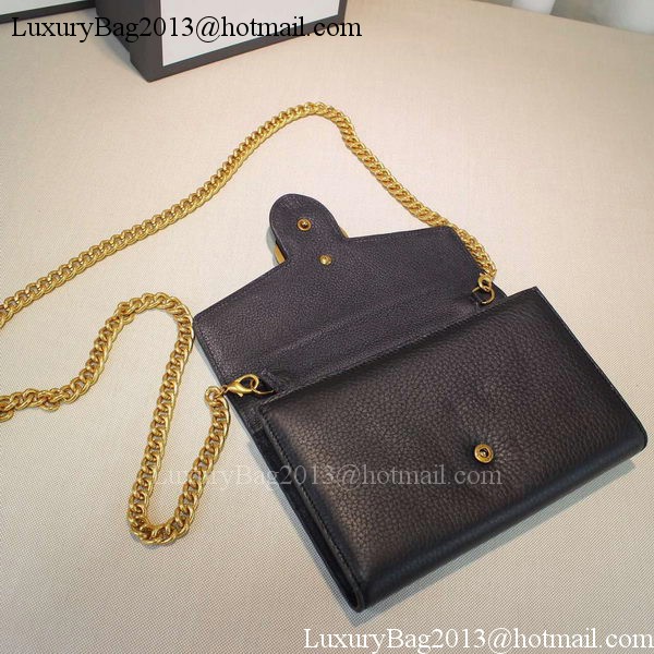 Gucci GG Marmont Leather mini Chain Bag 401232 Black