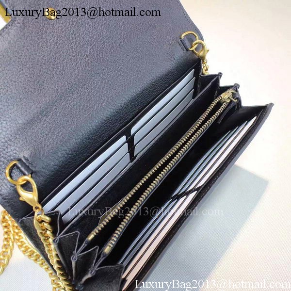 Gucci GG Marmont Leather mini Chain Bag 401232 Black