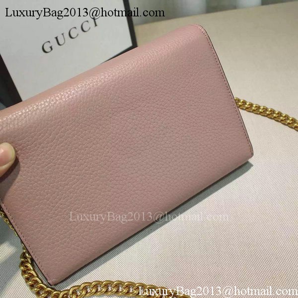 Gucci GG Marmont Leather mini Chain Bag 401232 Pink