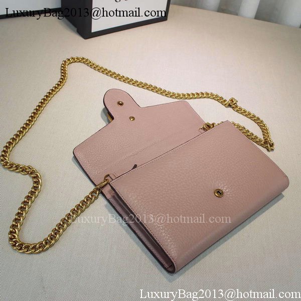 Gucci GG Marmont Leather mini Chain Bag 401232 Pink