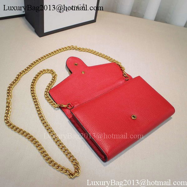 Gucci GG Marmont Leather mini Chain Bag 401232 Red