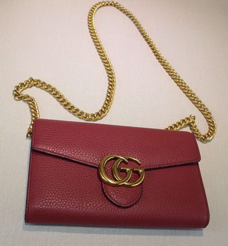 Gucci GG Marmont Leather mini Chain Bag 401232 Rose