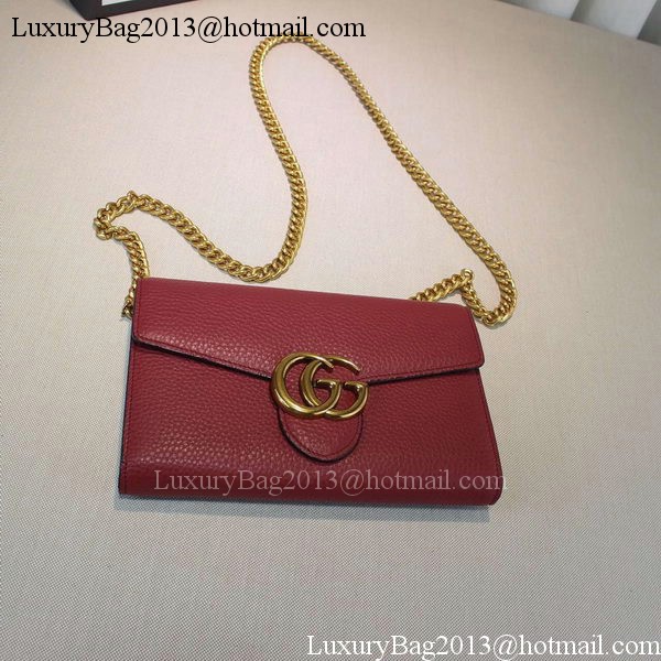 Gucci GG Marmont Leather mini Chain Bag 401232 Rose