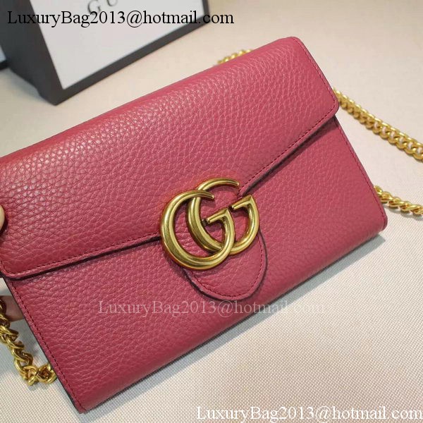 Gucci GG Marmont Leather mini Chain Bag 401232 Rose