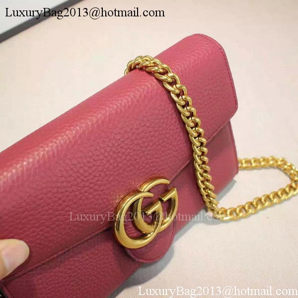 Gucci GG Marmont Leather mini Chain Bag 401232 Rose