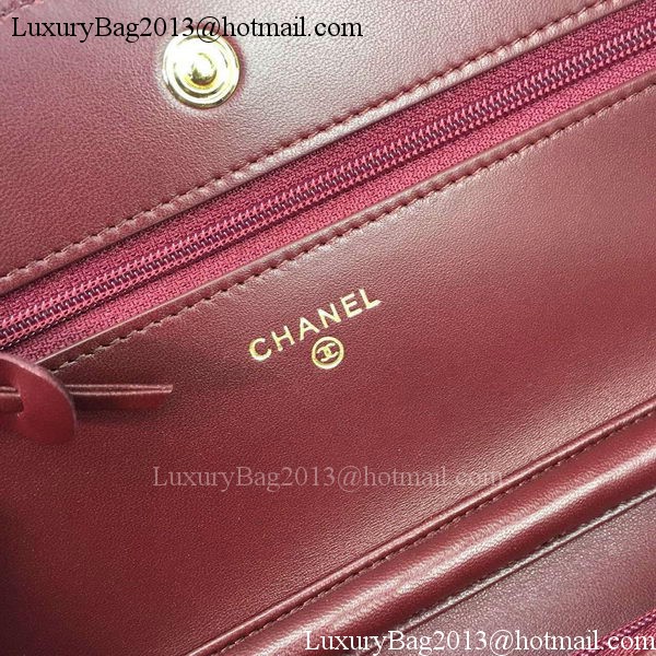 Chanel mini Flap Bag Chevron Leather A33814 Burgundy