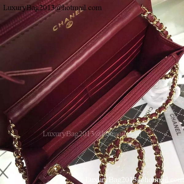 Chanel mini Flap Bag Chevron Leather A33814 Burgundy